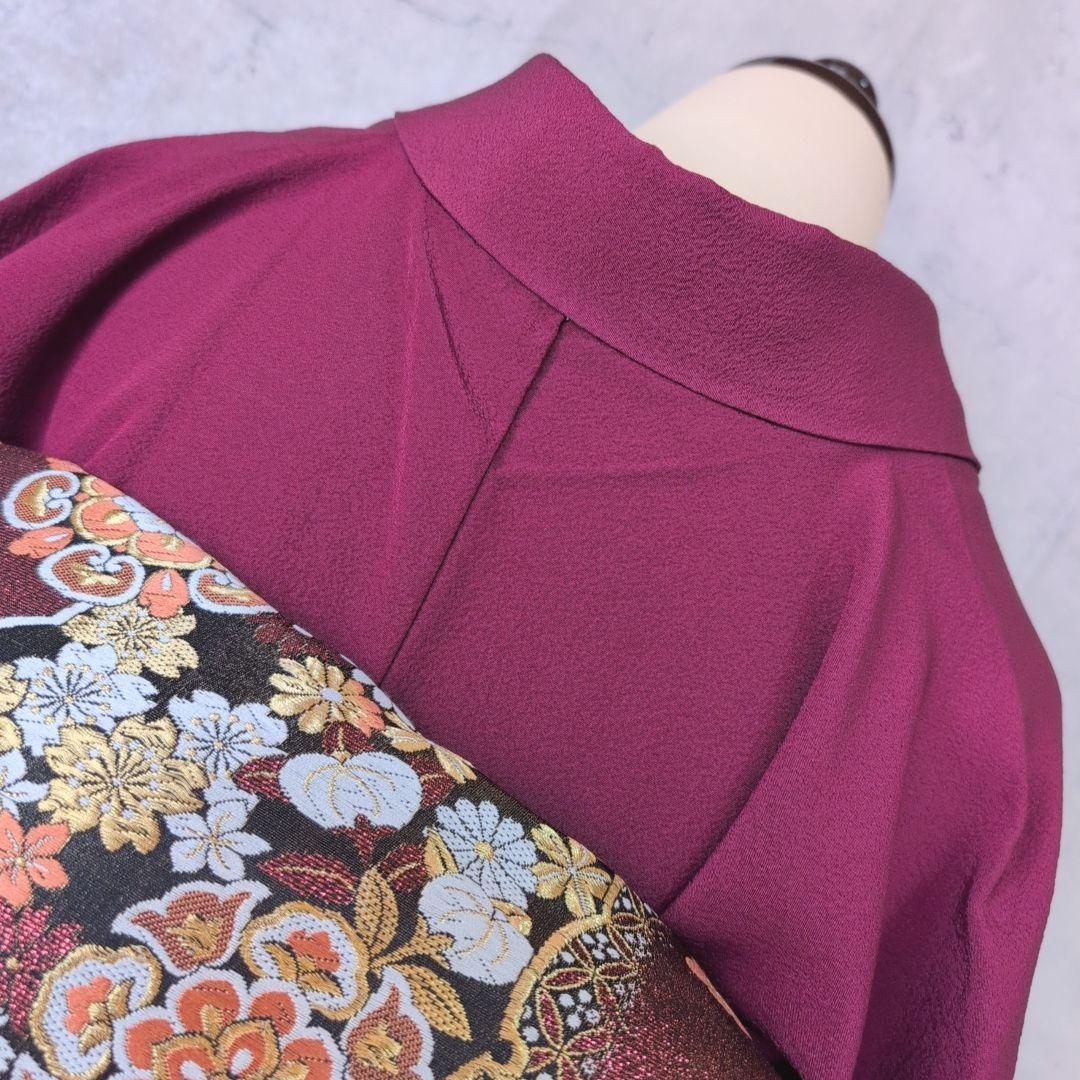 色無地 着物 フルセット 正絹 マゼンタ 赤紫 しつけ糸 O10 - メルカリ