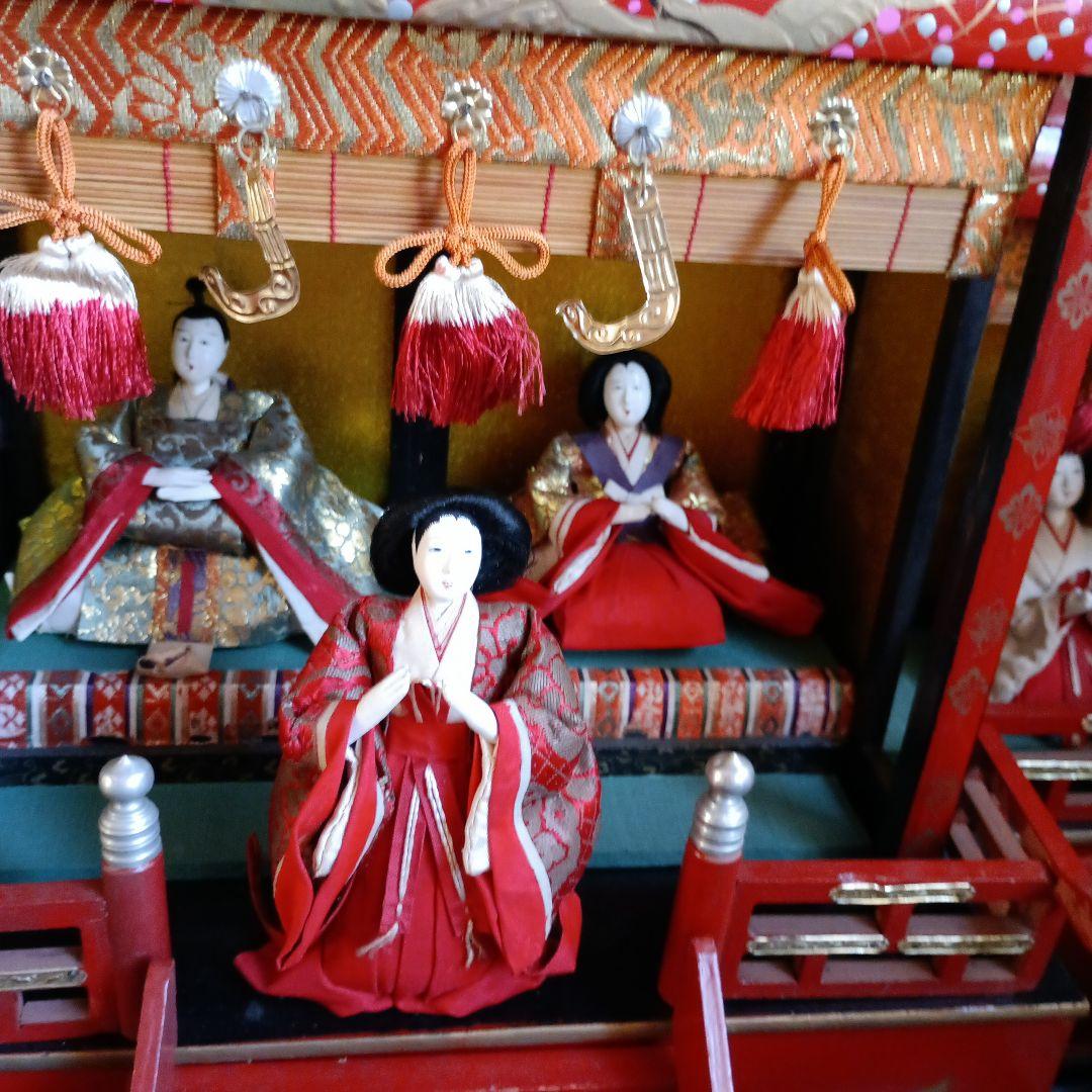 お値下げ♥雛人形 御殿飾り 伝統的な雛人形セット 昭和30年レトロ