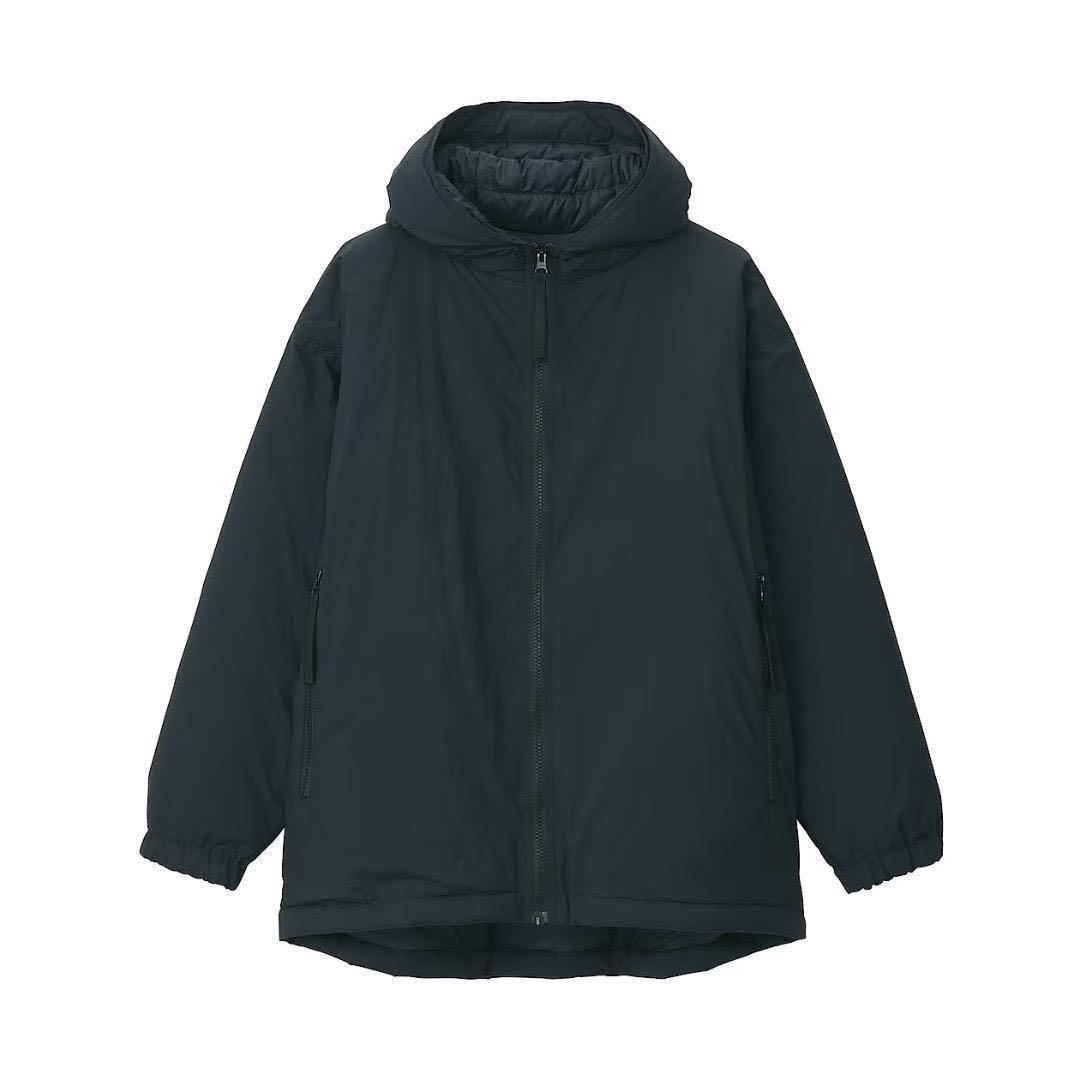 美品 muji labo 撥水フード付きダウンジャケット Mサイズ ブラック黒