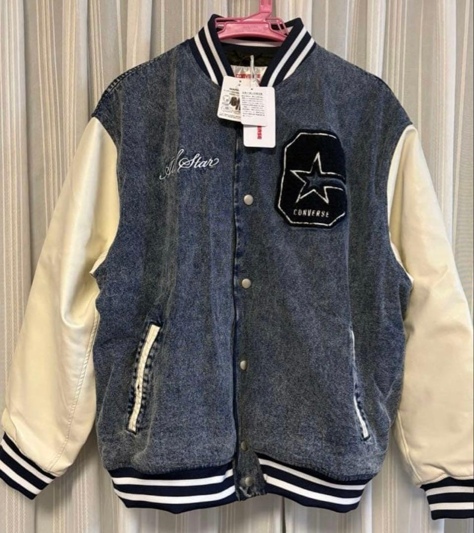 新品未使用】コンバース スタジャン デニム ジャケット アウター 異素材