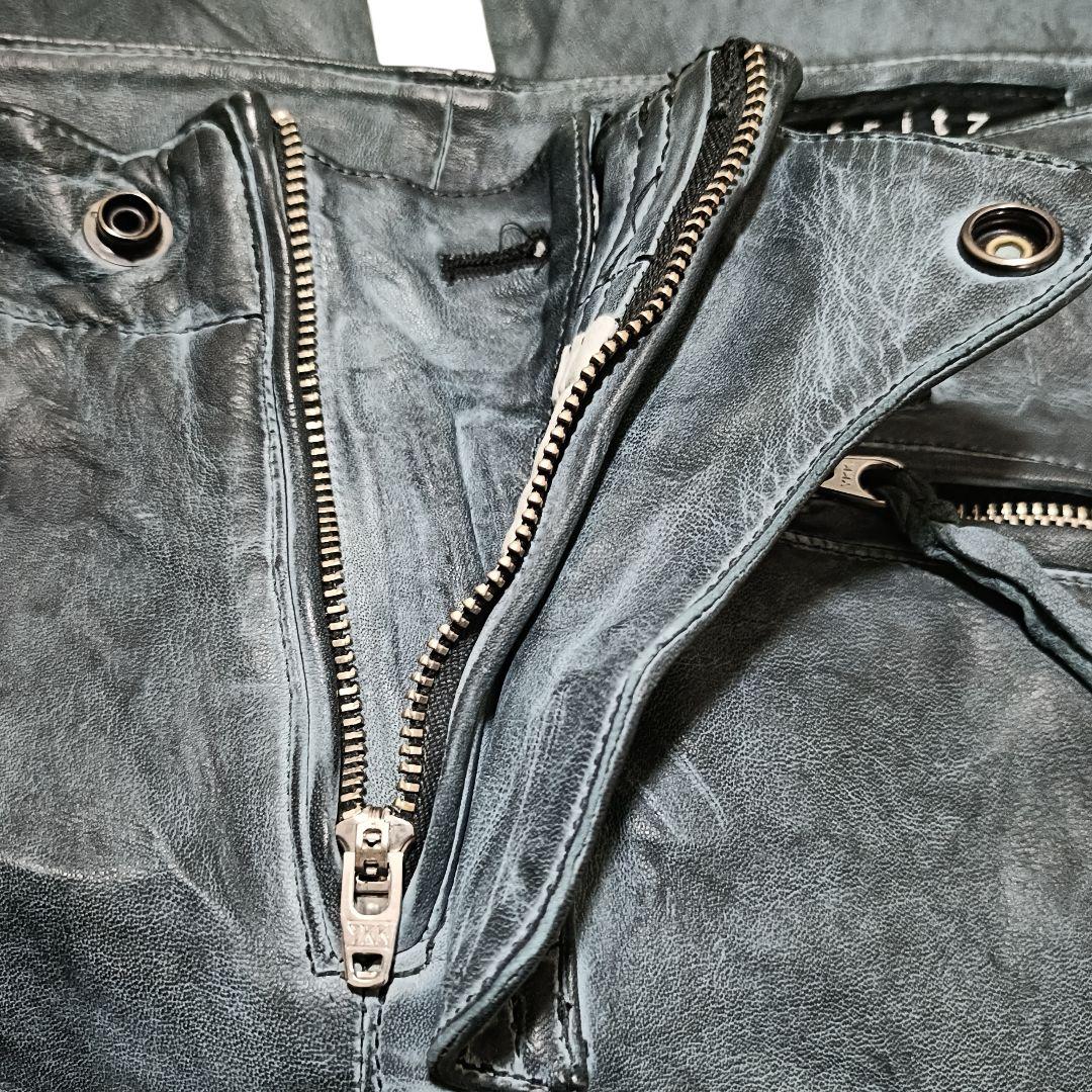 MaxFritz femmeフルレザーパンツ カウハイド ダークブルー 42 MaxFritz