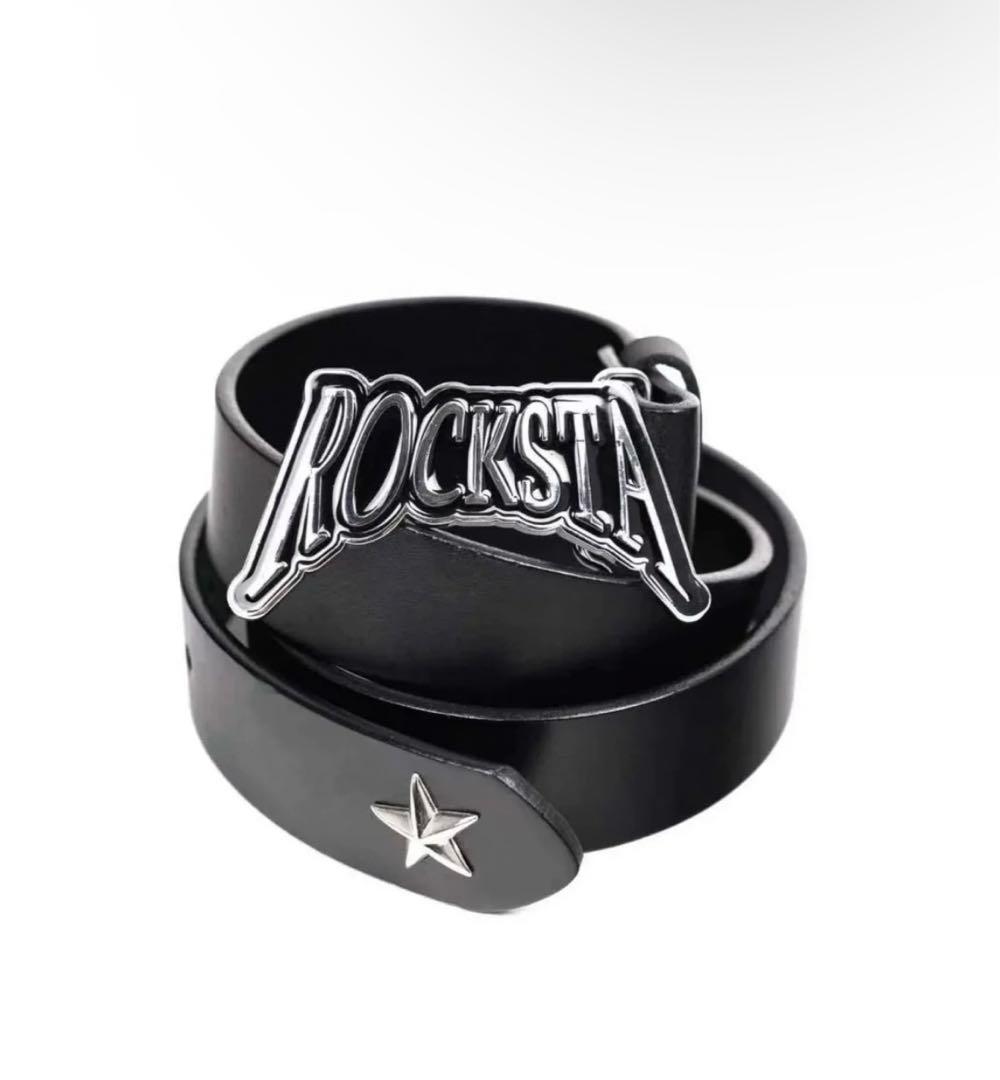 ROCKSTAR ブラック ベルト ロゴバックルの通販はau PAY マーケット