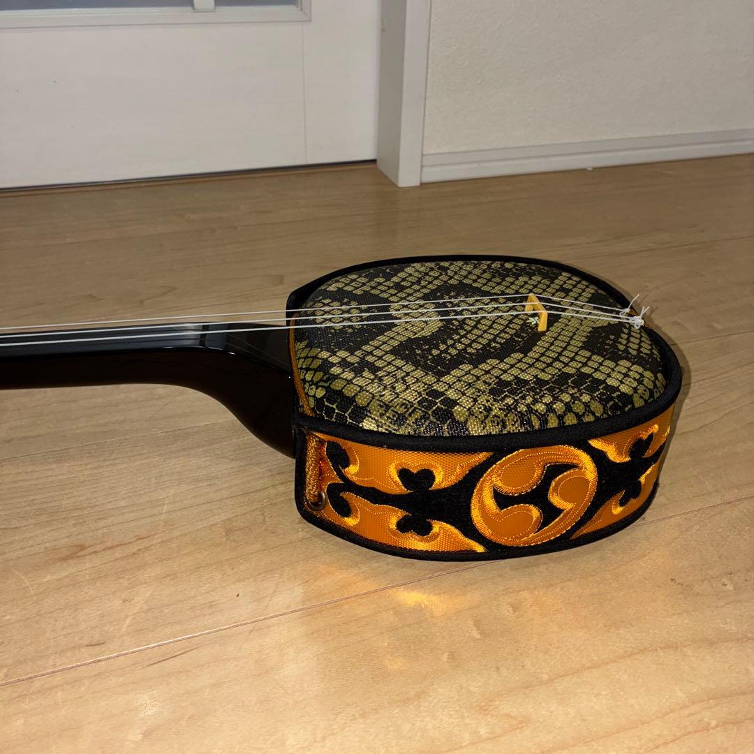 沖縄三味線 本体 人工革 蛇皮 ケース 教則本 DVD セット