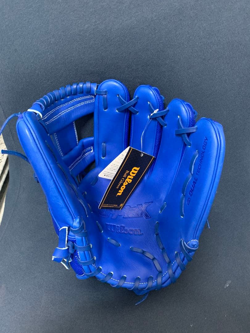 Wilson 軟式グローブ 青D-MAX DUAL デュアル 内野手用 87型 Wilson 87型
