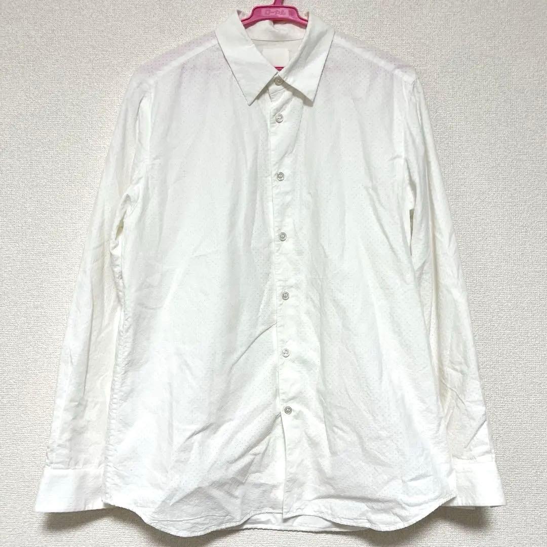 山内　コットンシャツ　ホワイト 長袖 山内 フランス綾コットンクロスシャツ white | CASANOVA&CO
