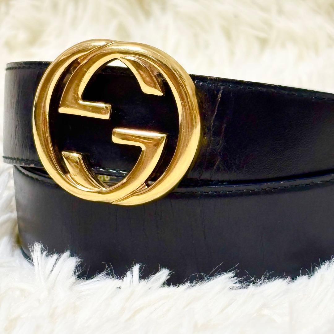 専用　GUCCI グッチ ベルト GGロゴ　レザー 本革　ゴールド　黒 グッチ GUCCI レザーベルト 本革 ゴールド金具 GGロゴ を出張買取