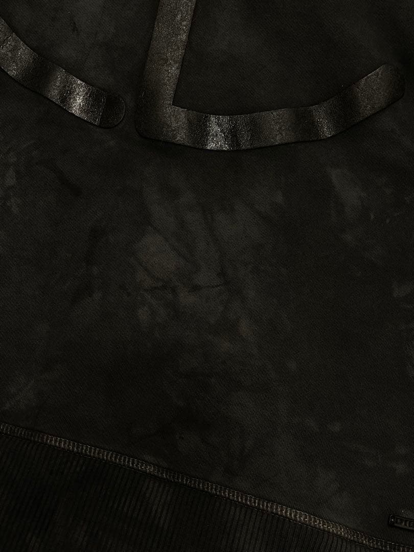 DIESEL 立体ロゴ 独自のムラ染め加工 トレーナー L 黒【圧巻の存在感