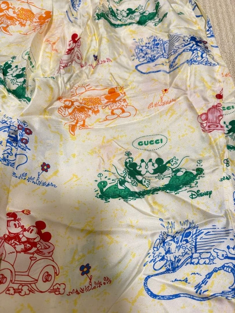 良品」GUCCI×ディズニーコラボ100%シルクパンツ36