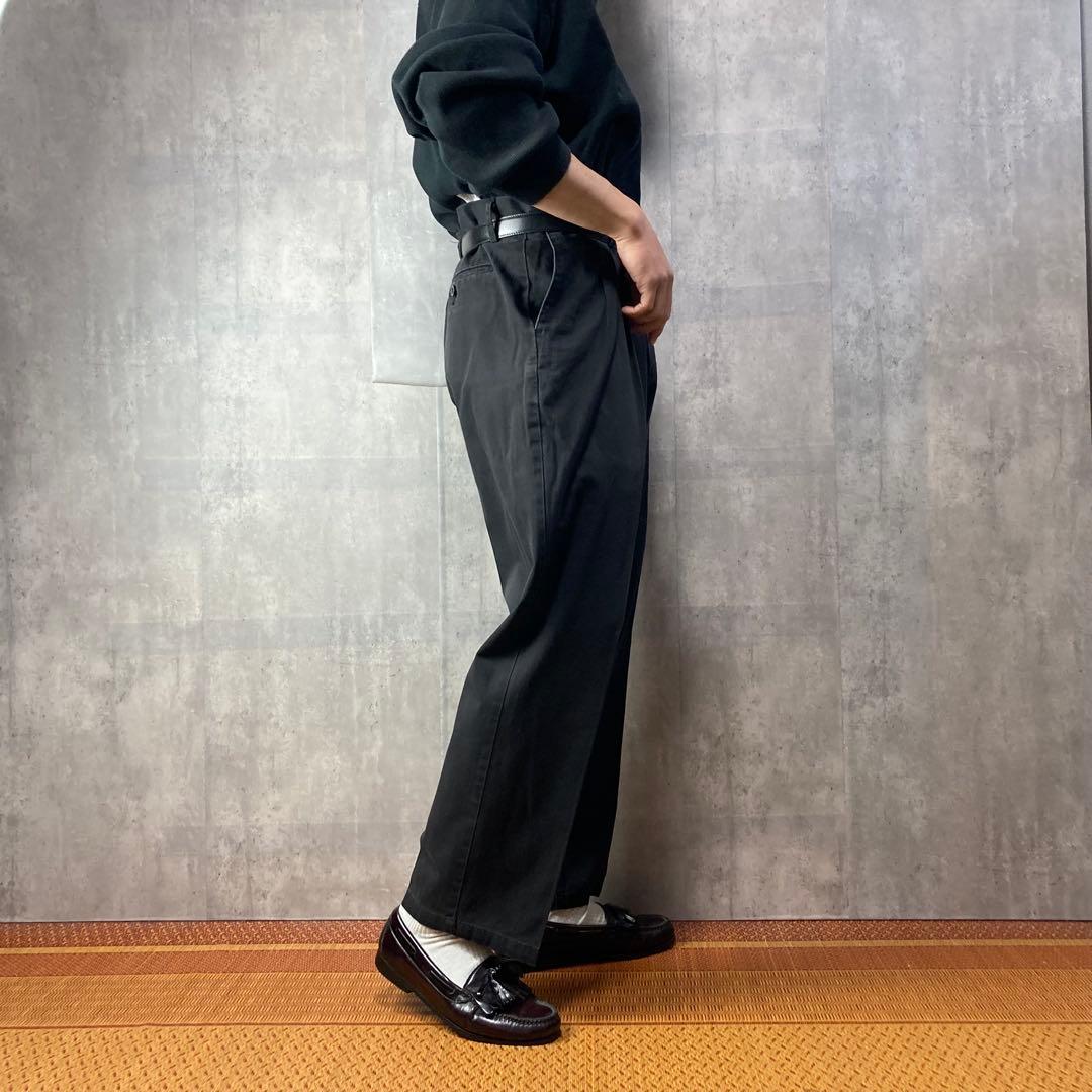 DOCKERSドッカーズツータックチノパンツスラックス炭黒W36リーバイス