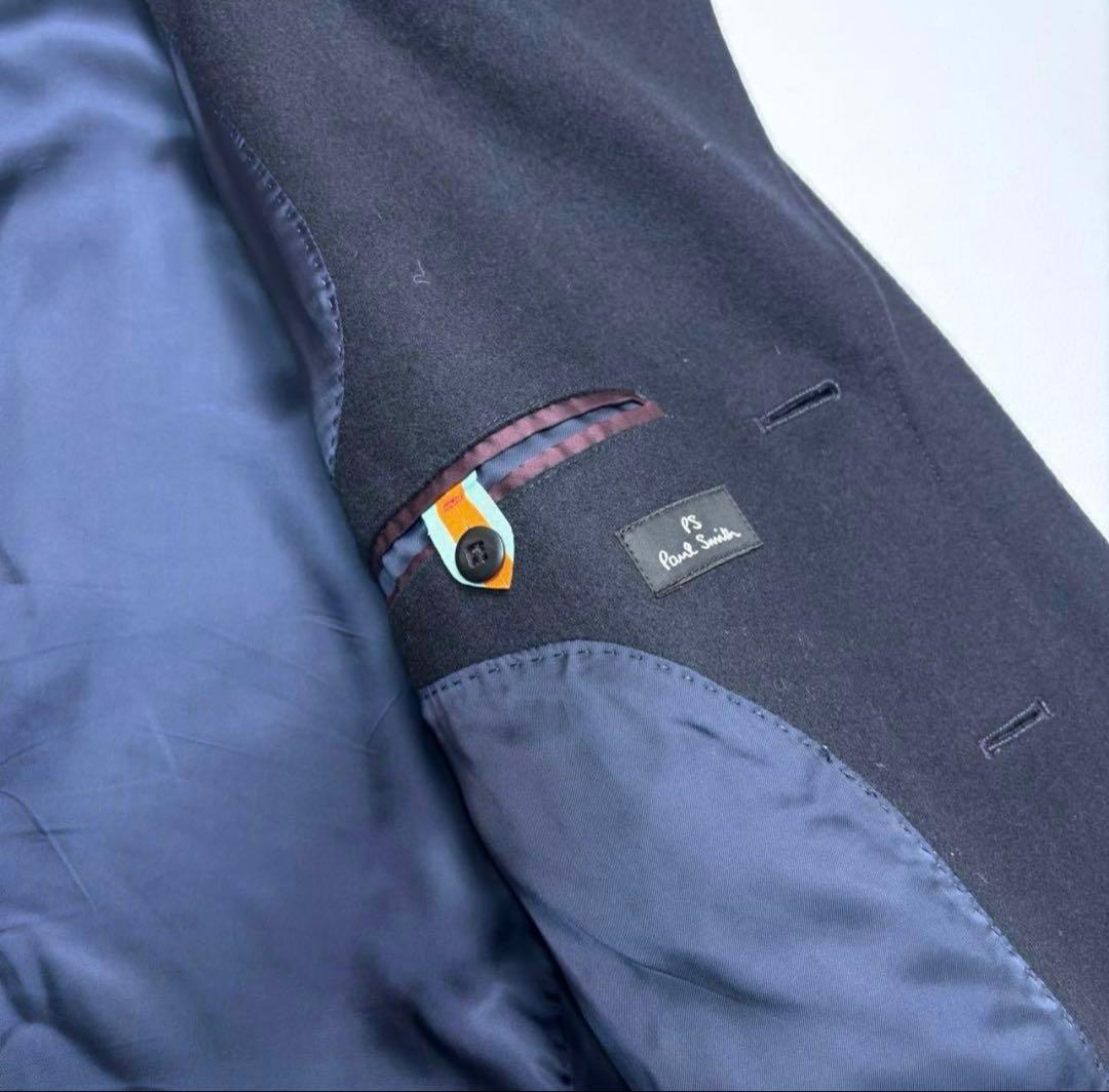 ポールスミス ミリタリーコート カシミヤ混 エポーレット メタルボタン