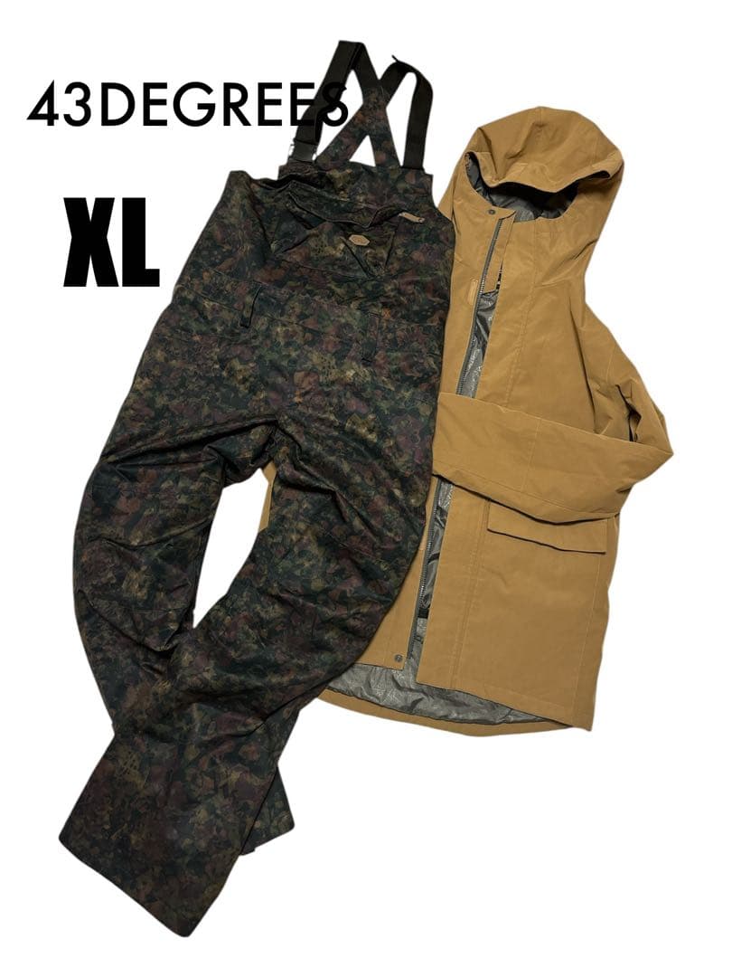 専用　43DEGREES スノーボードウェア　レディース　XL カモフラ 43DEGREES スキーウェア スノーボードウェア レディース 上下セット