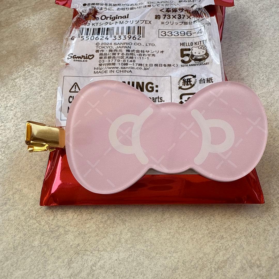 ハローキティ展 シークレット前髪クリップ ヘアピン ピンク キティ