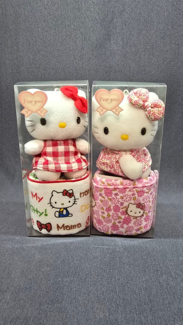 サンリオ ハローキティ プチタオル&マスコット ギンガムチェック 花柄 サンリオ ハローキティ プチタオル&マスコット ギンガムチェック 花柄
