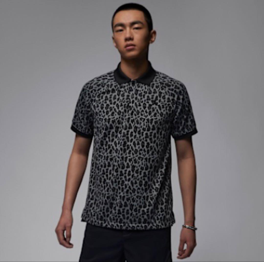 【美品】ジョーダンDri-FIT スポーツ ゴルフポロシャツ ヒョウ柄 新品 Msize ナイキ ジョーダン ゴルフ ドライフィット ポロシャツ 半袖