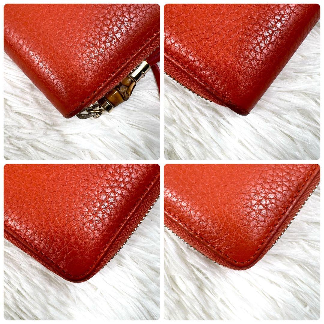 極美品✨グッチ バンブー スウィングロゴ ラウンドジップ 長財布 タッセル