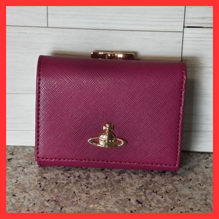 新品】ヴィヴィアンウエストウッド三つ折り財布913VW106BURGUNDY