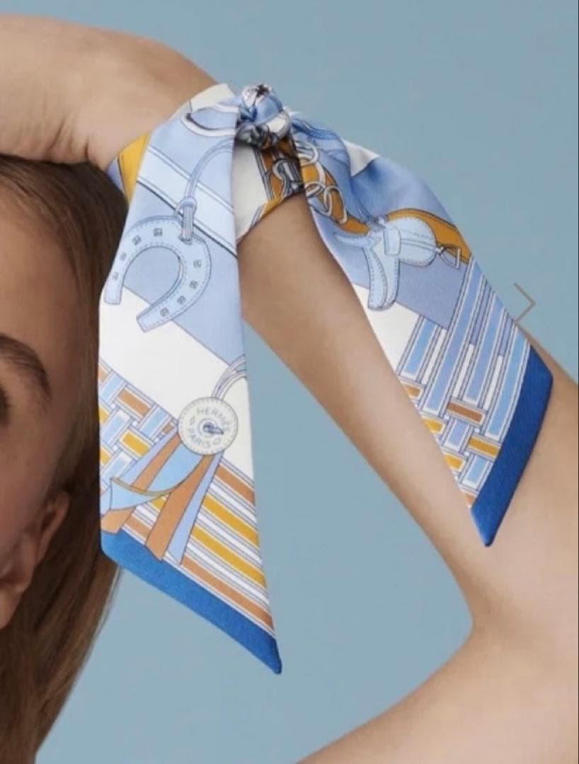 エルメス ツイリー BRIDES ET GRIS GRIS ブルー系 新品未使用 - メルカリ