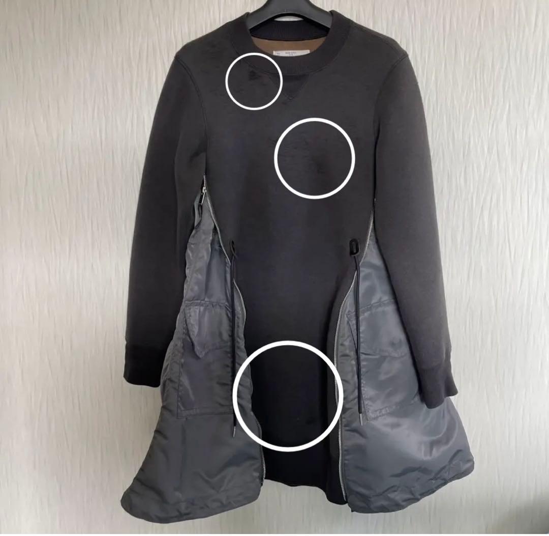 gさまsacai スウェットMA-1 ドッキングワンピース【1】