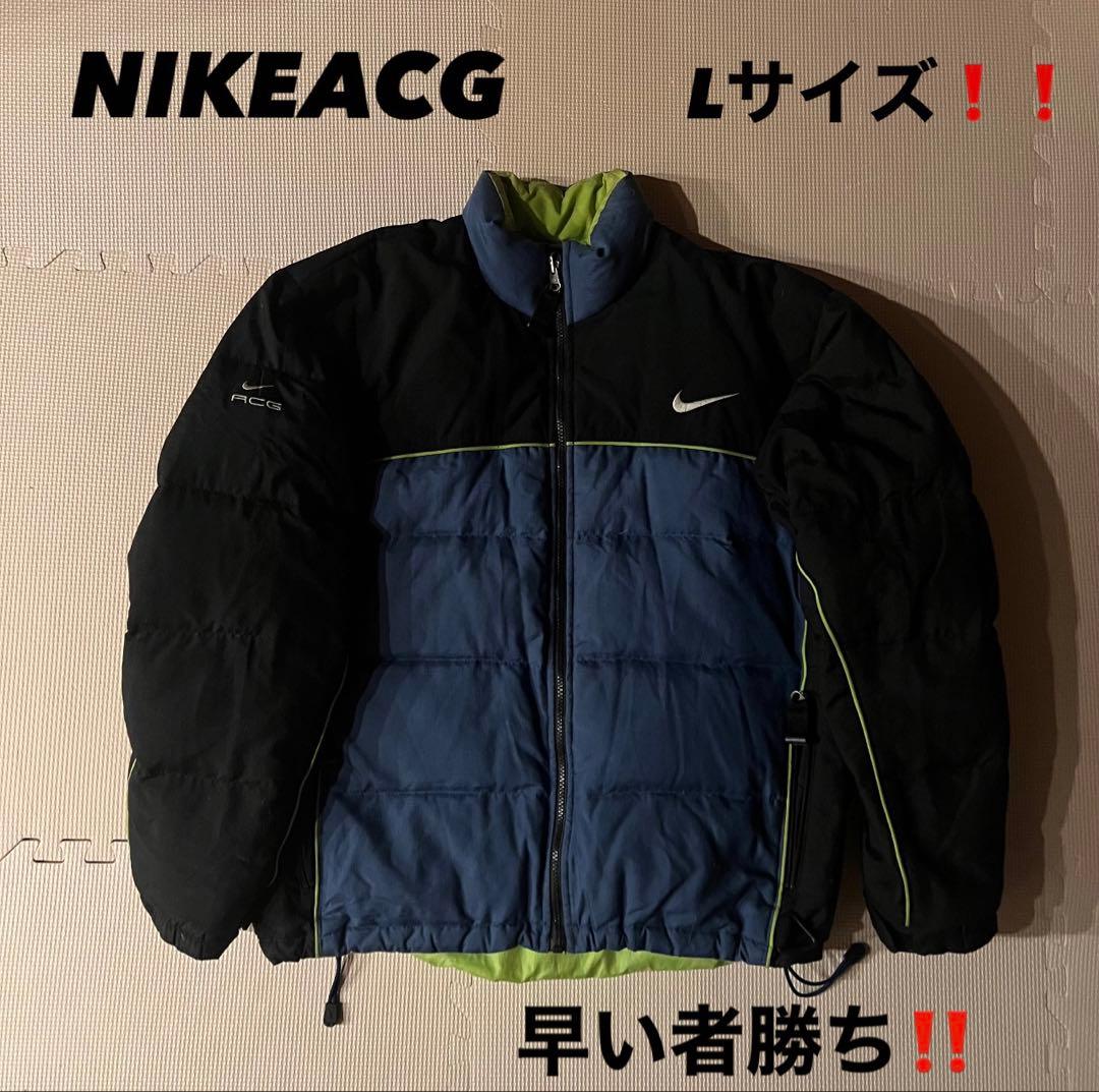 【希少当時物❗️】90s nike acg ダウンジャケット　ナイキロゴ 90s】NIKE ナイキ ACG ダウンジャケット 黒 105 XL｜Yahoo!フリマ（旧