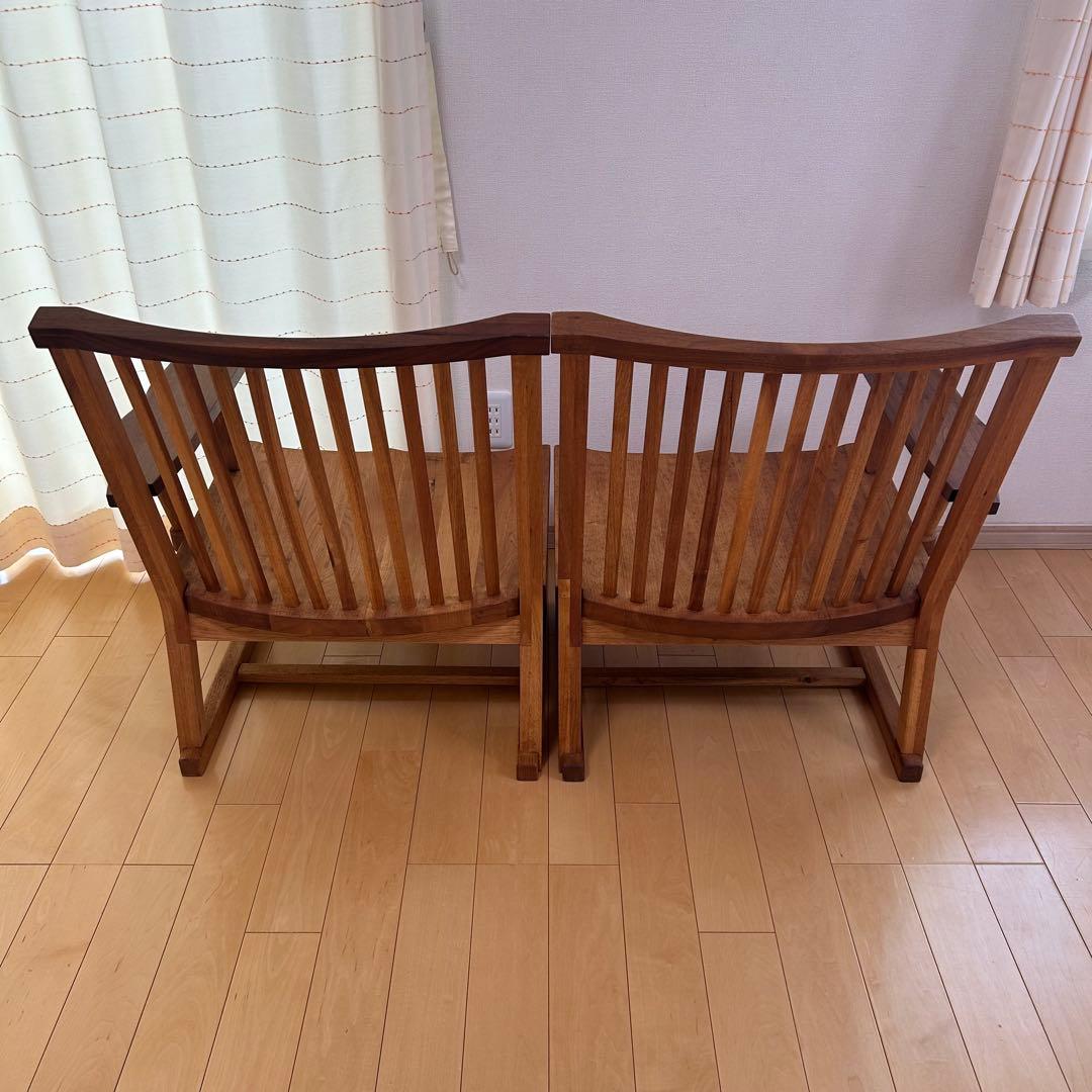 町八家具 クルミ材 ダイニングチェア ハイバック無垢材 ② 肘付 アーム