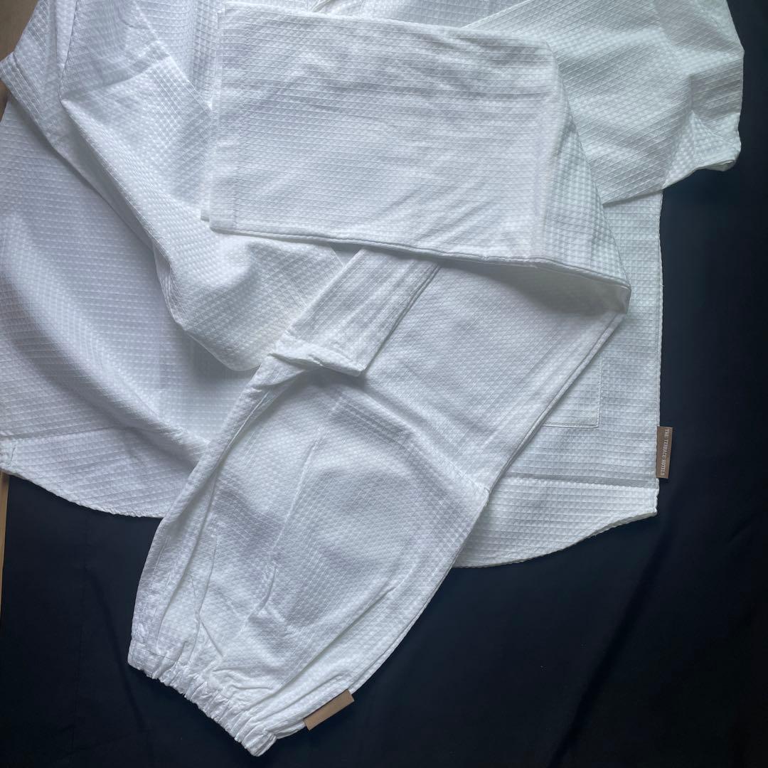 長袖 パジャマ 綿混 リラックスウェア ホワイト 白 ユニセックス