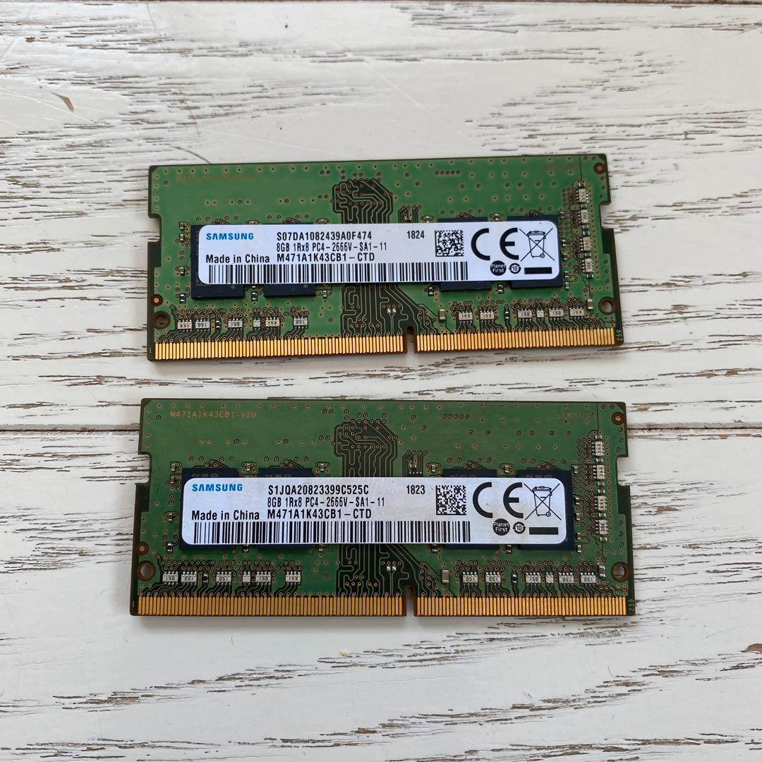 Samsung 8GB DDR4 メモリ 2666MHz 2枚 動作確認済 - メルカリ