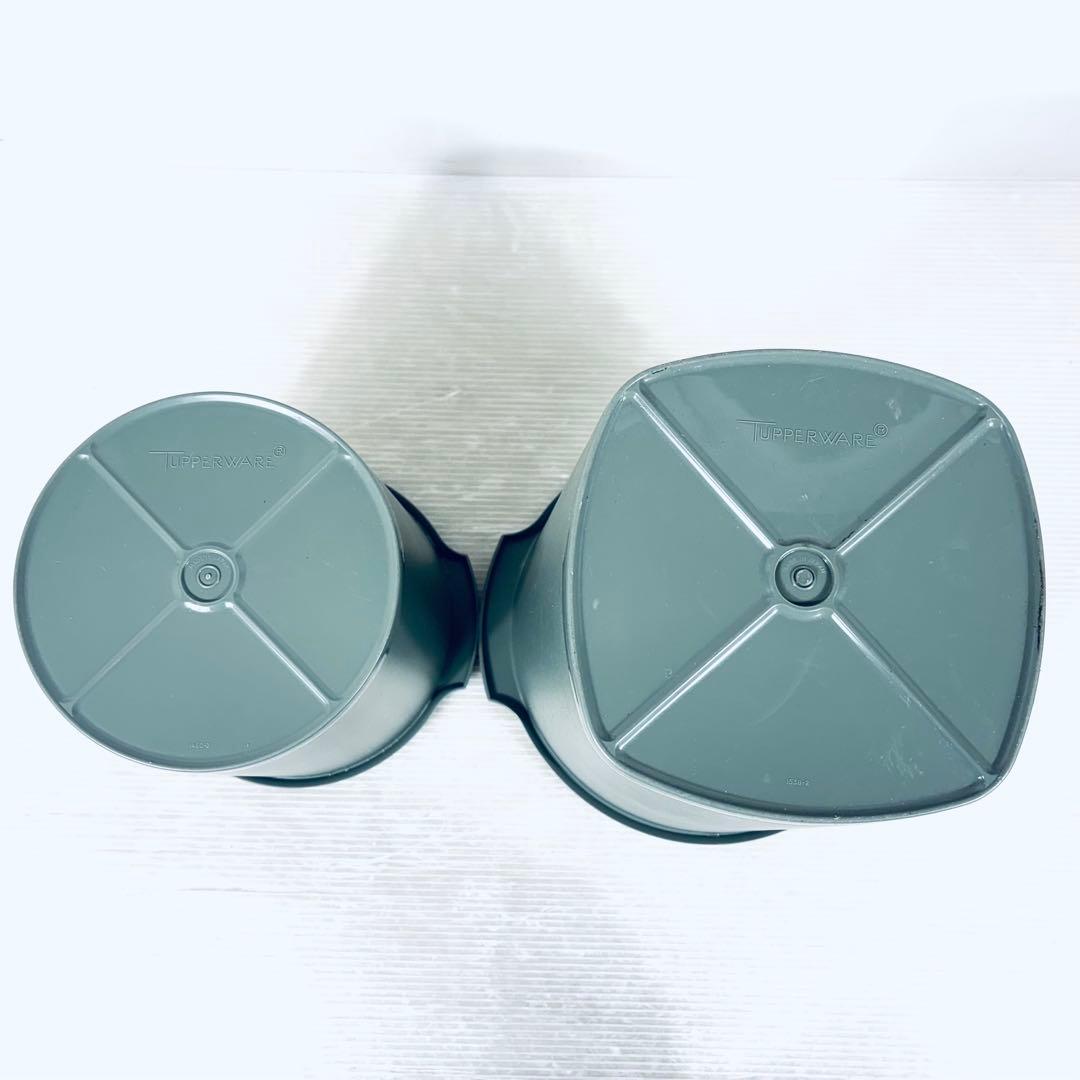 タッパーウエア 保存容器 グレー 大 中 2個セット
