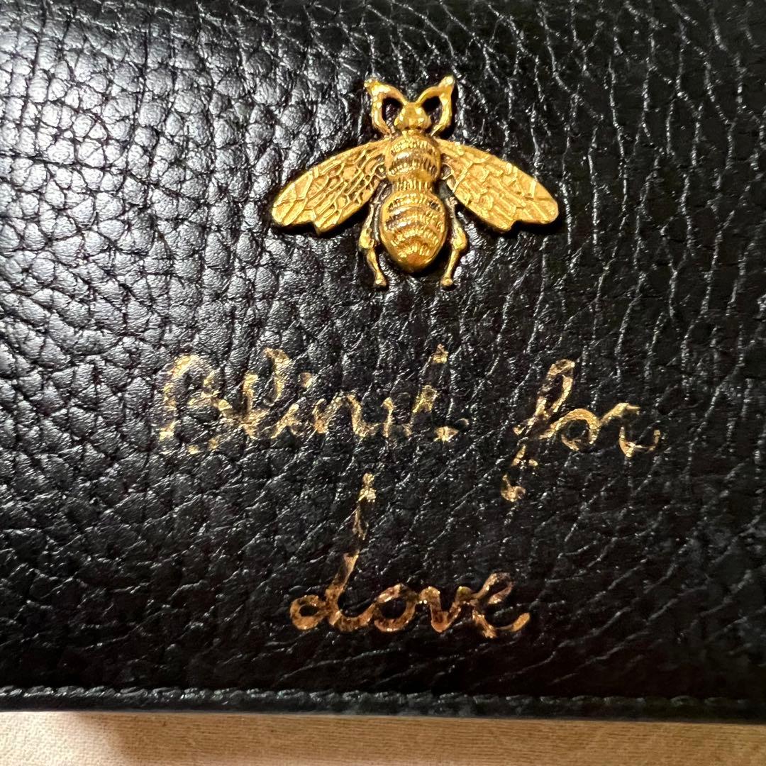 GUCCI 財布 ビー アニマリエ ブラック 2つ折り グッチ 蜂 - メルカリ