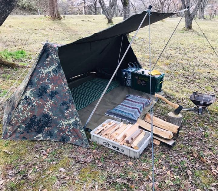 ドイツ軍幕 パップテント ファスナー加工 フルセット - メルカリ