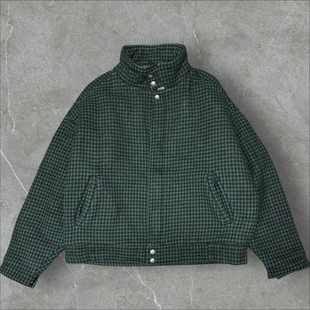 80’s Woolrich ウールハリントンジャケット USA製 短丈 裏ボア 80s Woolrich チェック ウール ブルゾン 短丈 古着 裏ボア