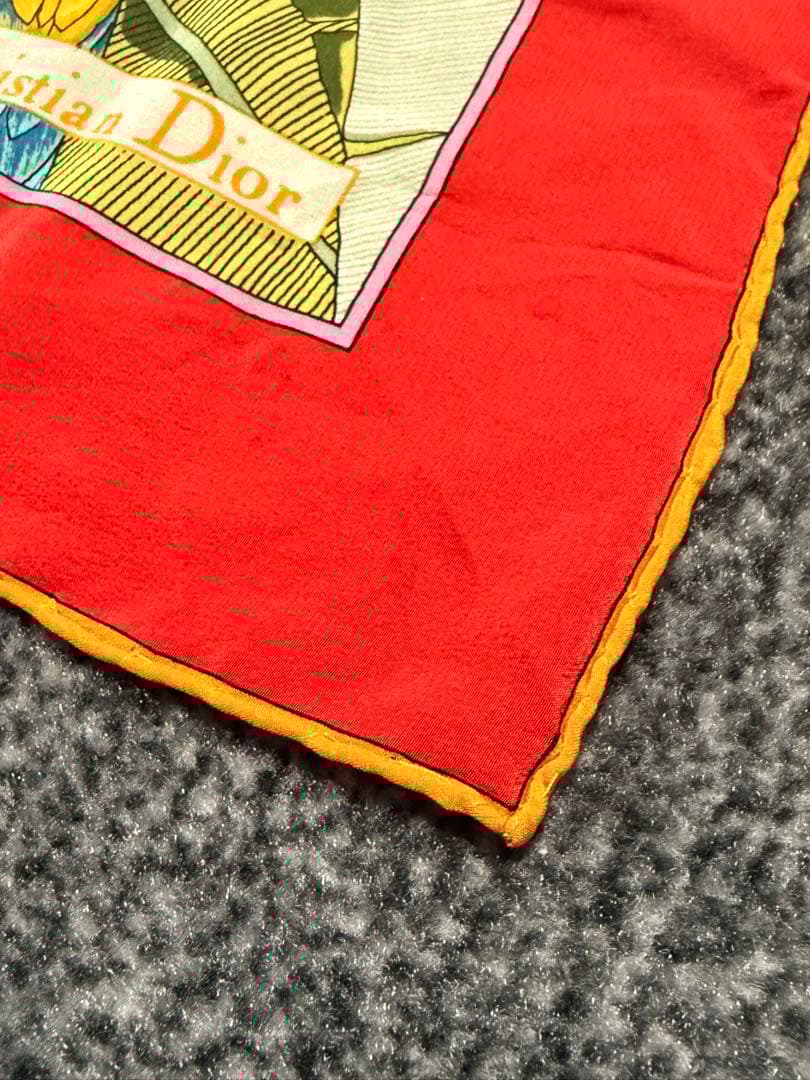 Christian Dior トロピカルスカーフ シルク 約84cm