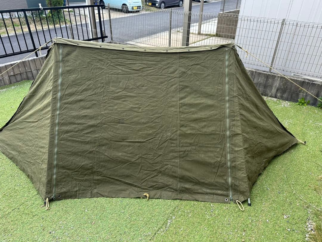USパップテント２枚 1枚ジッパー加工済み　　軍幕 USパップテント2枚 1枚ジッパー加工済み 軍幕 US パップテント 2枚 【公式