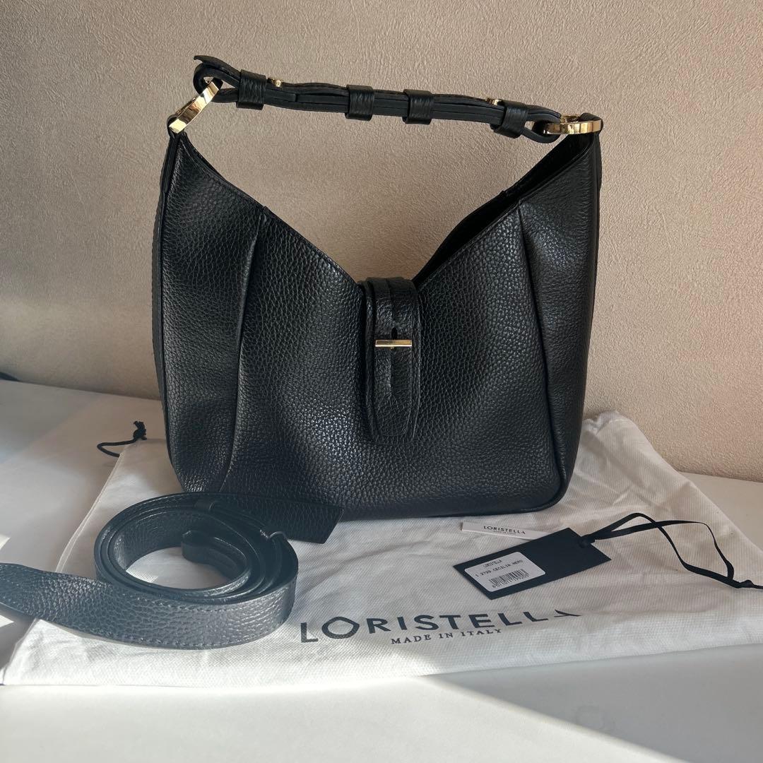 LORISTELLA ホーボー　ショルダー　2way ブラック　レザー ロリステッラ LORISTELLA シュリンクレザーホーボーバッグ （グレー