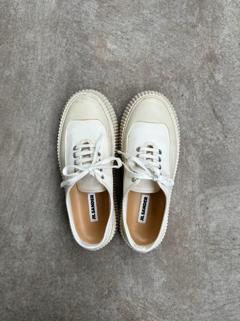 最終値下げ】JIL SANDER ジルサンダー ホワイト 厚底スニーカー 39