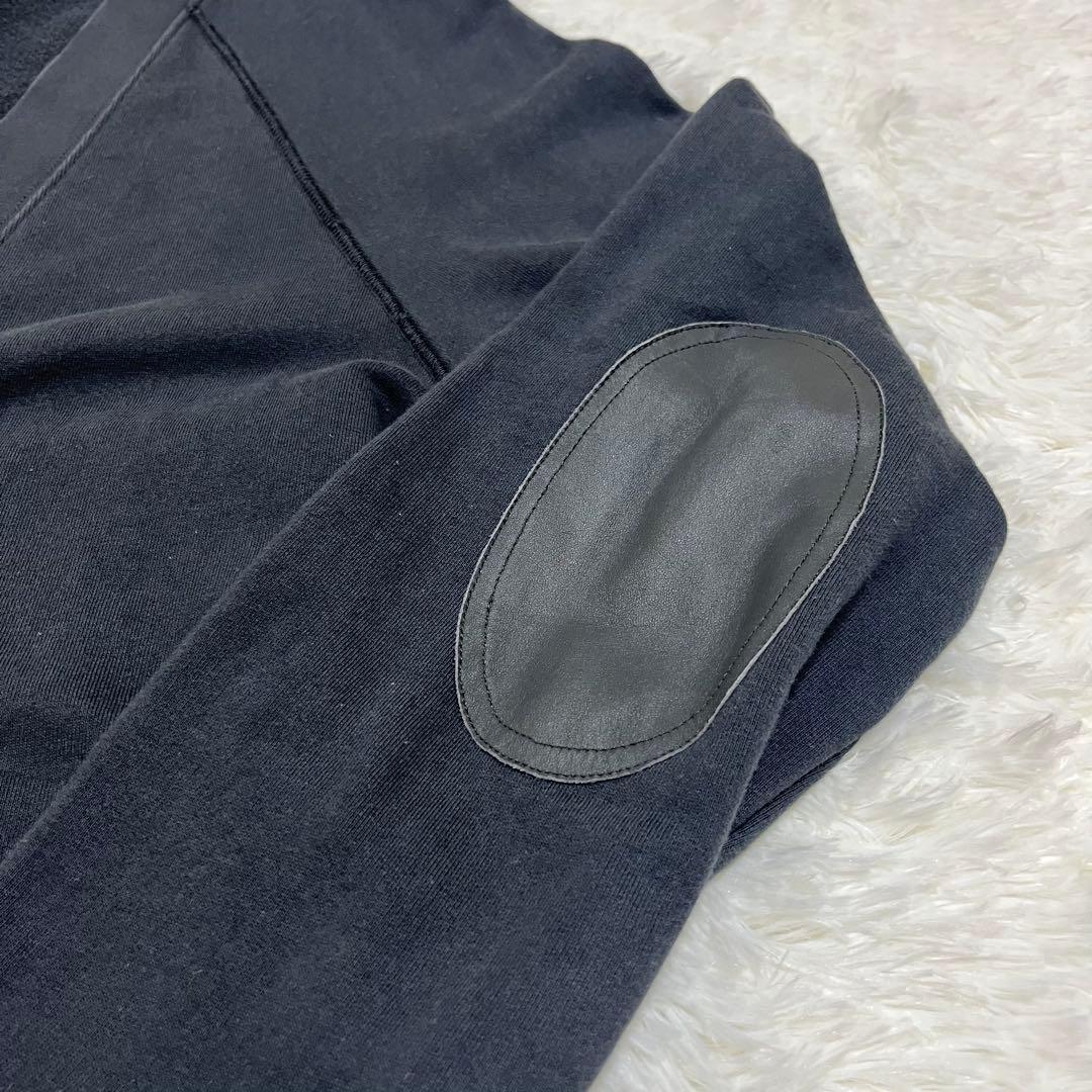 PRADA Vネック カーディガン ボタン エルボーパッチ グレー M