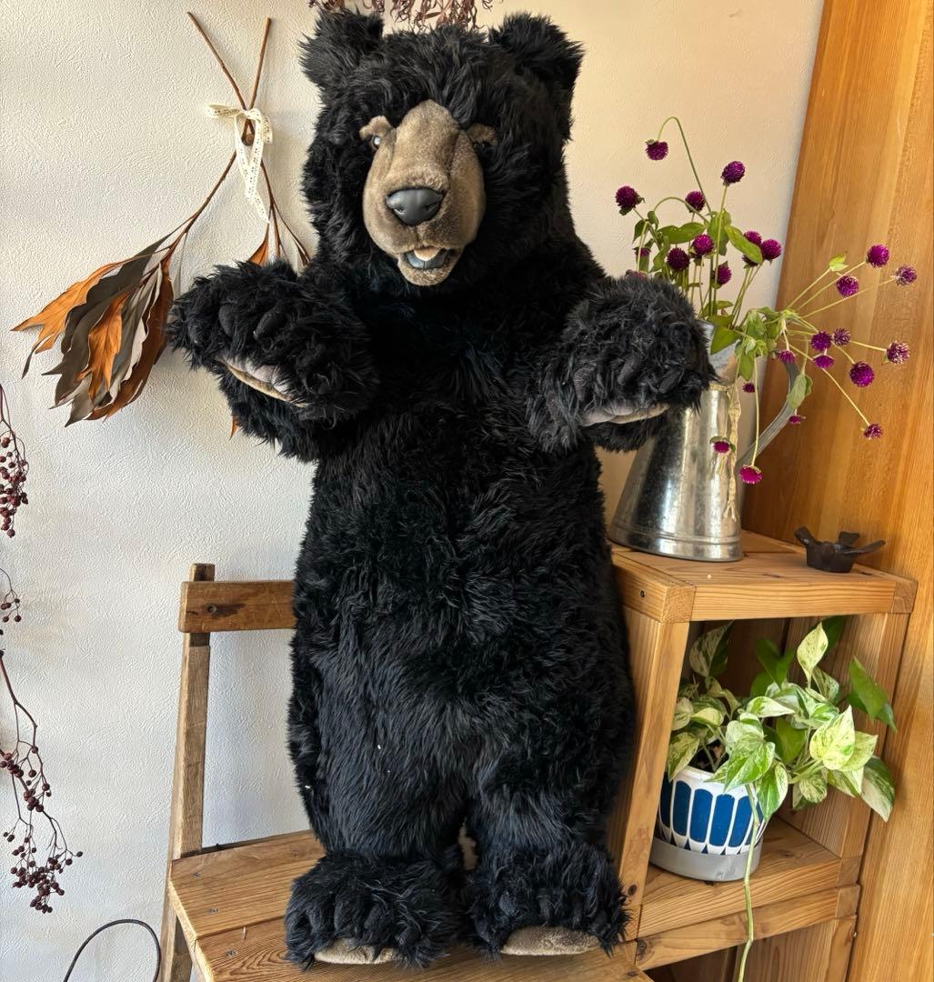 希少 HANSA 大型 黒クマ ぬいぐるみ リアルアニマル 楽天市場】HANSA ツキノワグマ 黒クマ 158 高さ145(cm) 4920 クマ 熊