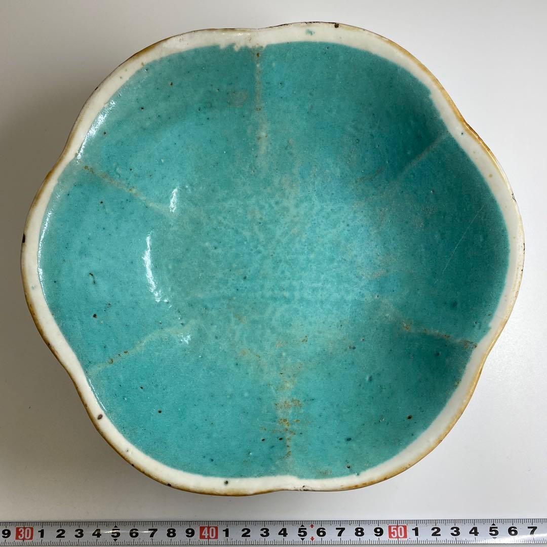 中国清時代 粉彩花鳥画鉢 幅約22㎝ 東Y7-0331②タサオ