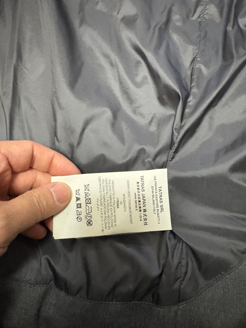 タトラス SOVER ダウンベスト グレー 3 美品 ウール モンクレール好き