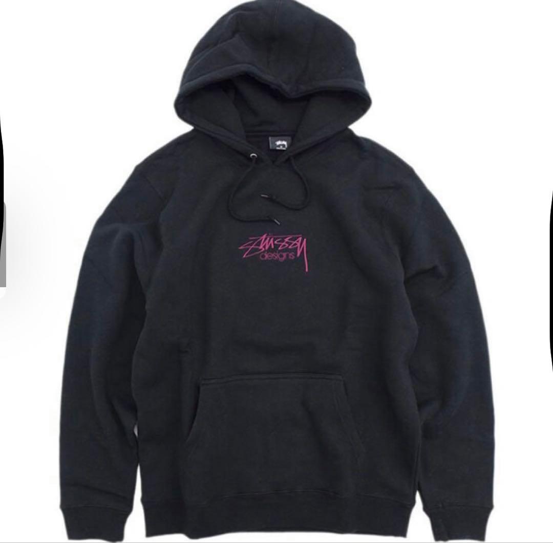 STUSSY ブラック　パーカー　正規品　レア 中古・古着通販】stussy (ステューシー) ロゴパーカー ブラック