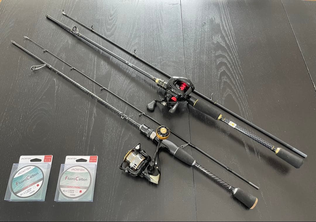 バス釣りダブルセット2ピースベイト&リール2ピーススピニングロッド&リールライン 楽天市場】ルナヒサノ バスロッド＆リールセット ベイトタイプ