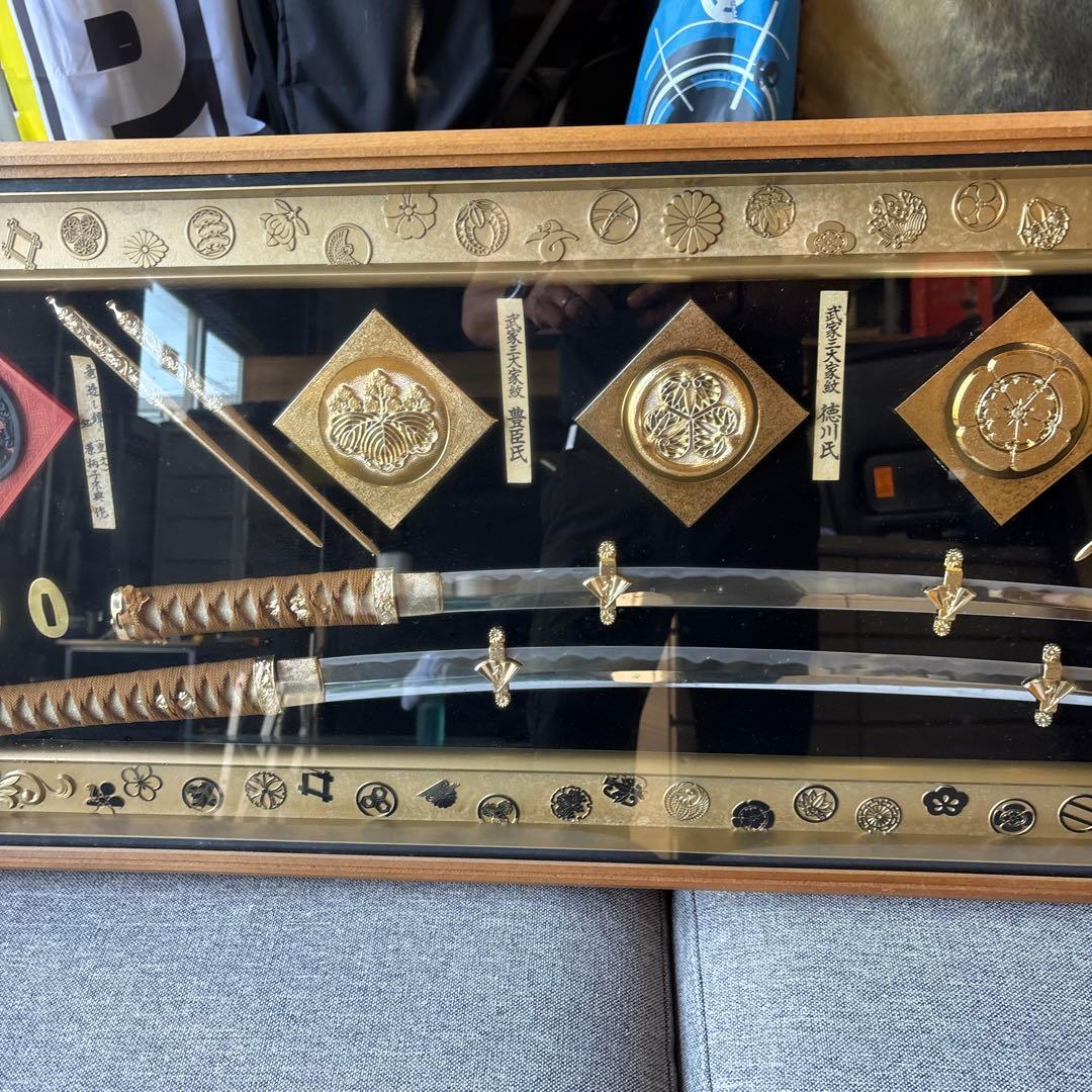 徳川・豊臣・織田 武家三大家紋 模造刀 レプリカ 額入り