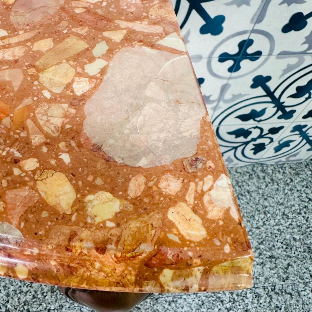 コンソールテーブル コーナーテーブル 大理石調 猫脚 花台