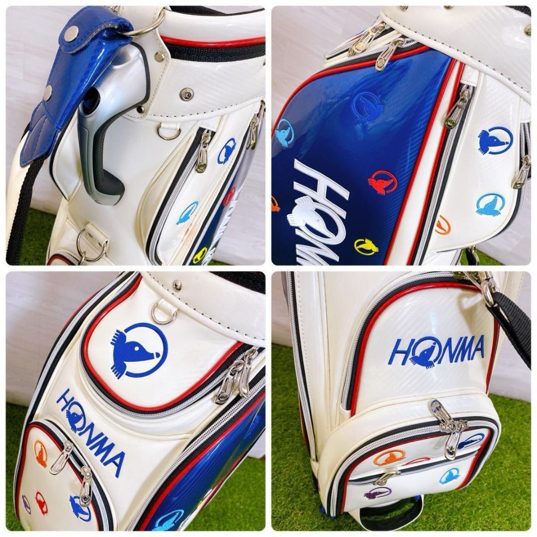 良品 HONMA ホンマ キャディバッグ 8.5型 5分割 エナメル カート式