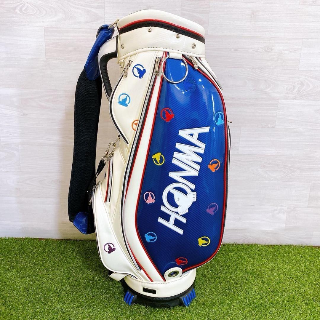 良品 HONMA ホンマ キャディバッグ 8.5型 5分割 エナメル カート式