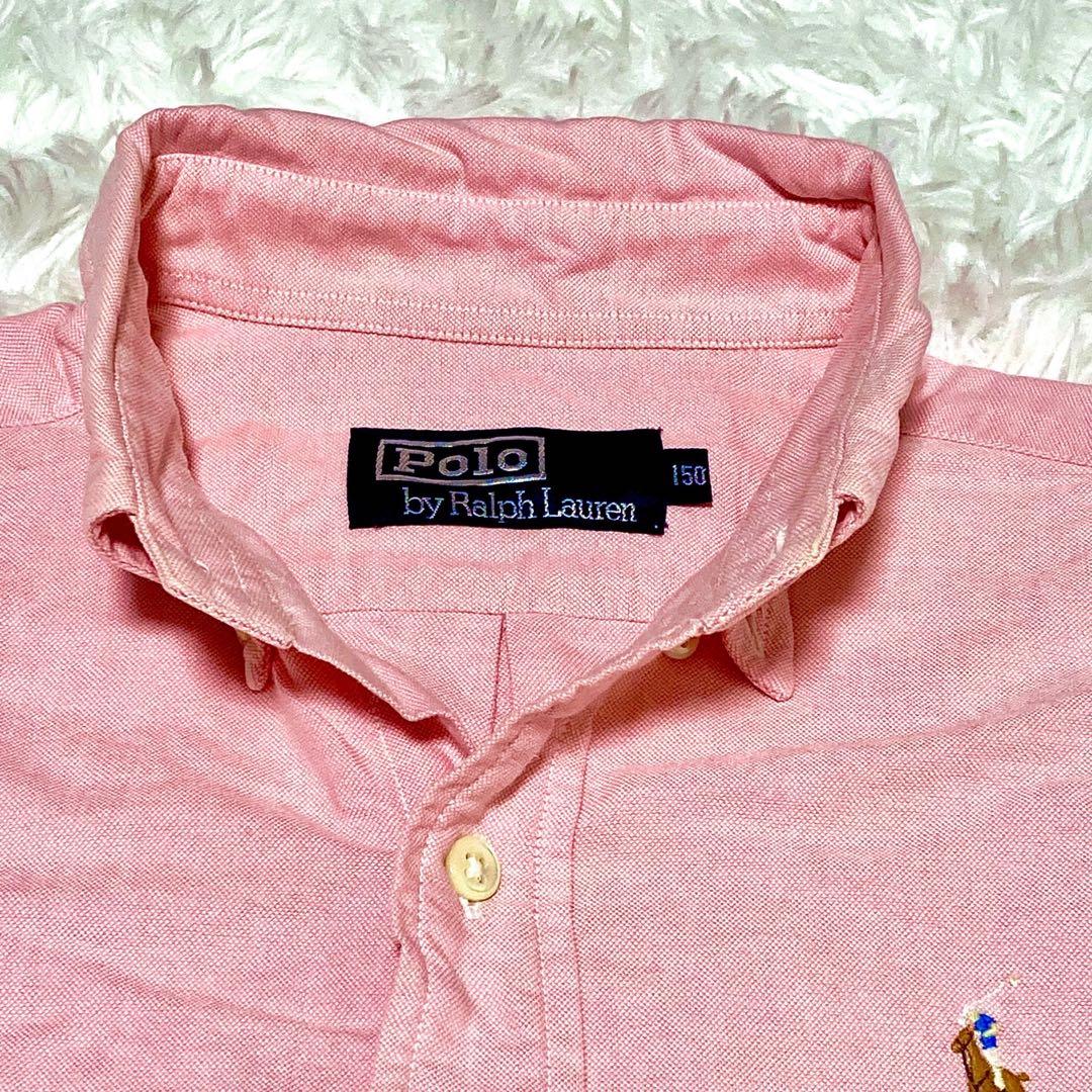 極美品】ポロラルフローレン レディース 長袖シャツ ピンク 150サイズ