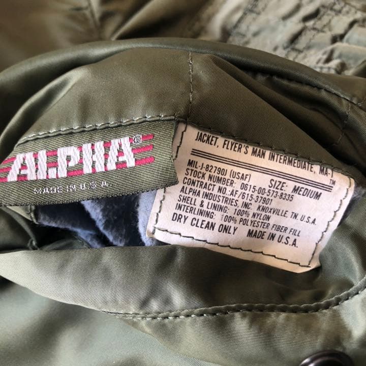 アルファ Alpha MA-1 80s 旧タグ アメリカ製 ほぼデッド Mサイズ