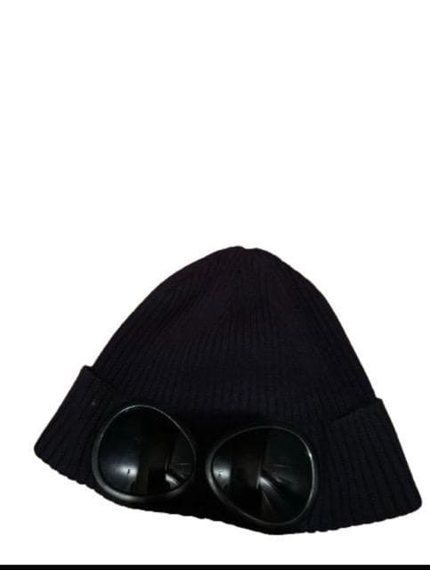 cp company 黒　ゴーグル　ビーニー Black Cotton Goggle Beanie | CPC JP Online Store