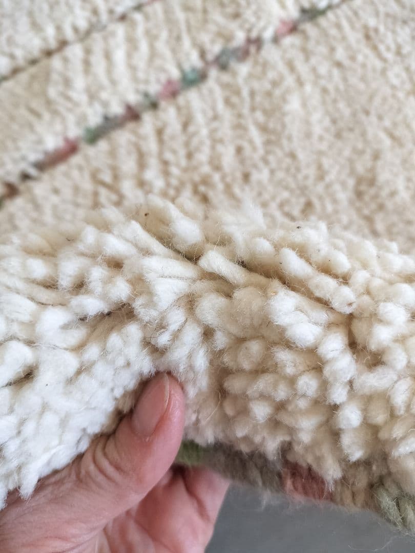 大判/新品/モダンな不規則ラインのベニワレン モロッコ No.747