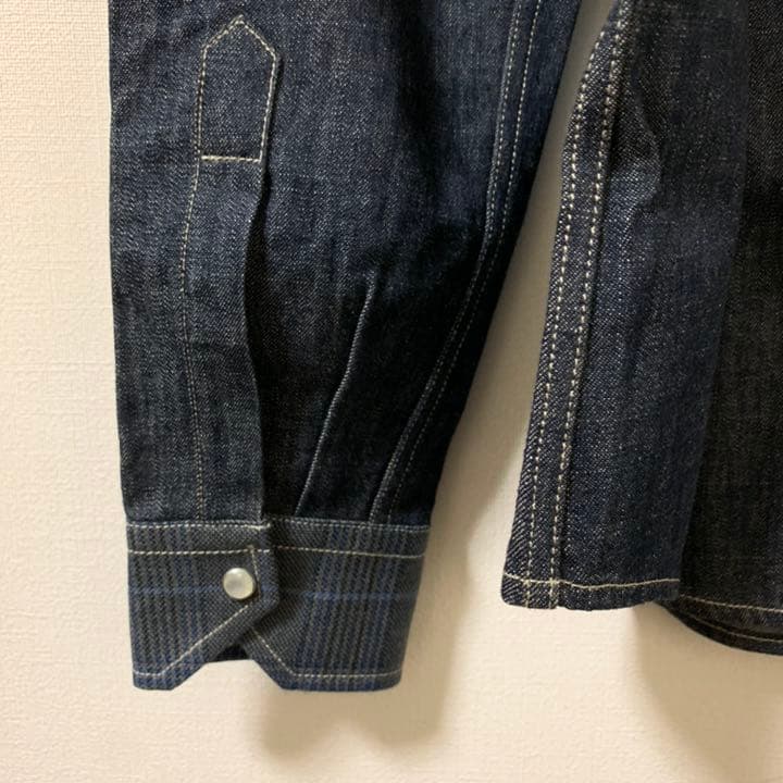 ETRO エトロ チェック切替リジッドデニムシャツ 定価8万円程度 着用一