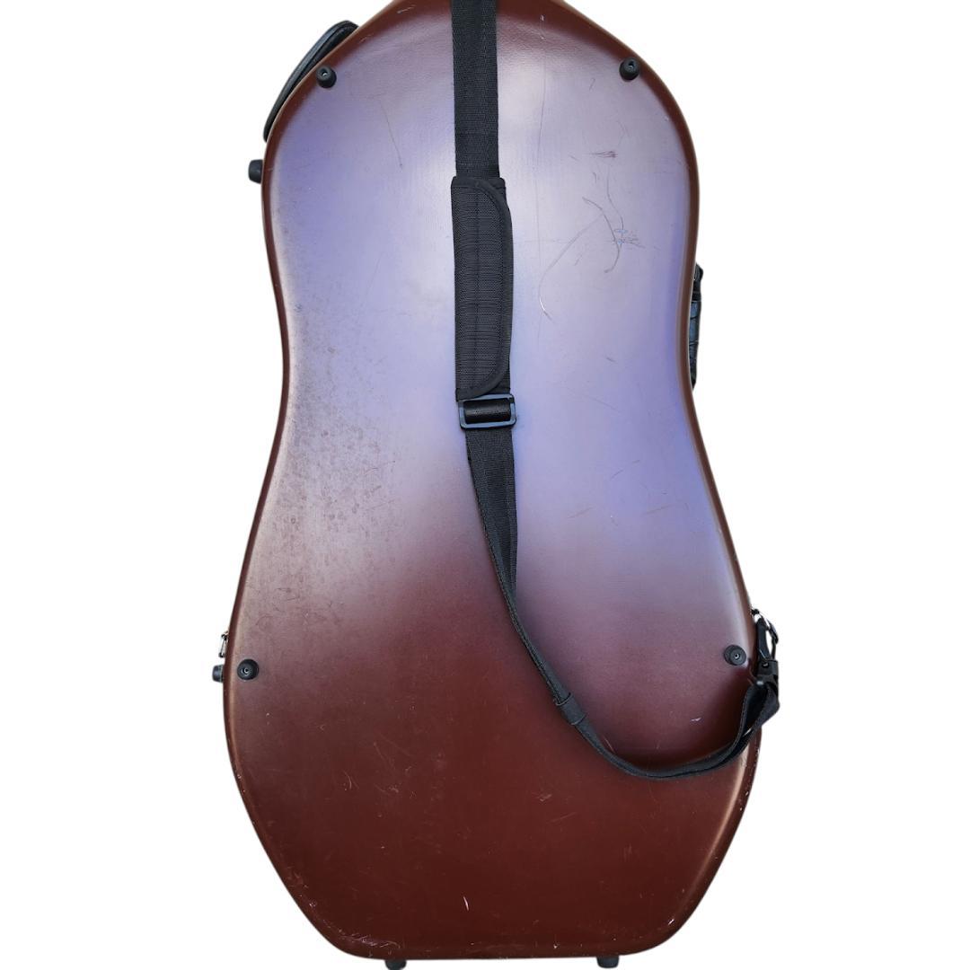 チェロ用ハードケース ブラウン 傷有 金具調整可 ストラップ付｜
